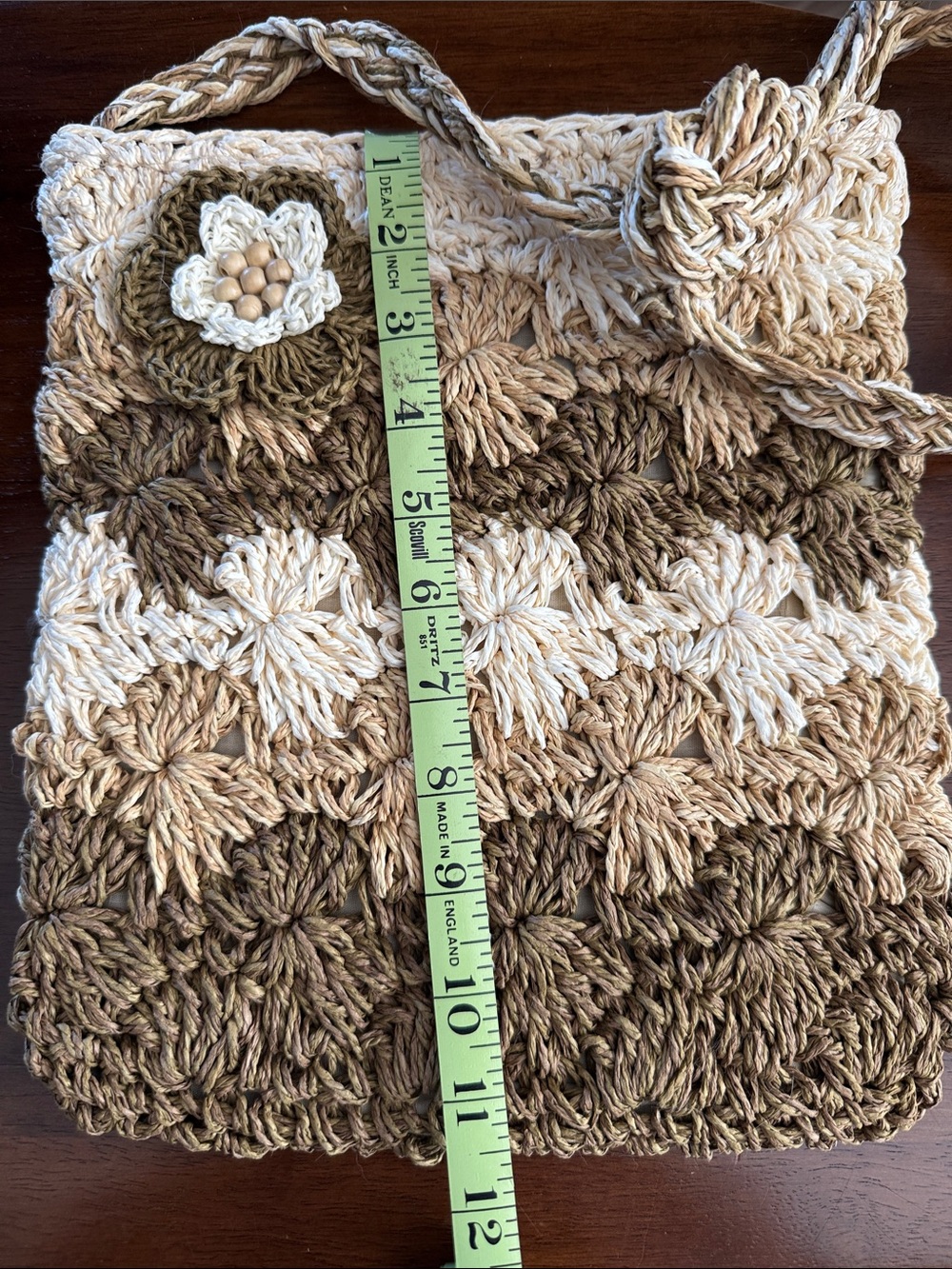 Arizona Jean Company Crochet Crossbody in Cream, Tan and Brown